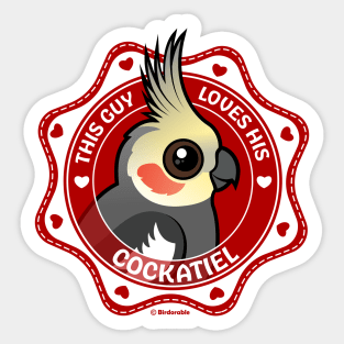 This Guy Loves His Cockatiel Sticker